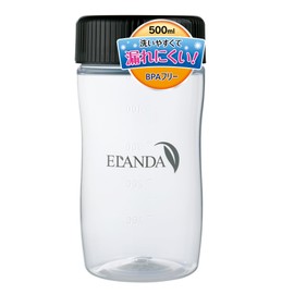 ELANDA Protein Shaker Bottle, 16.9 fl oz (500 ml), Black, Simple, BPA Free, Shaker