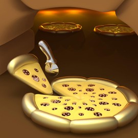 O meta[l]morphose METALMORPHOSE Pizza Keyring - Gift for Men, Gift for Women, Yellow, One Size, yellow