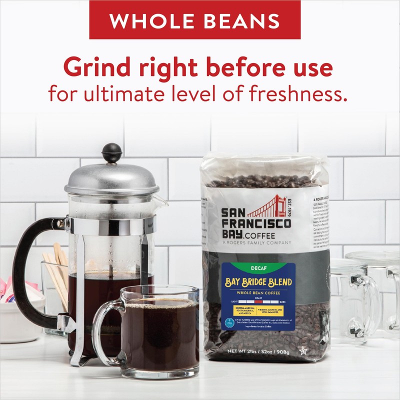 San Francisco Bay Whole Bean Coffee - DECAF Bay Bridge