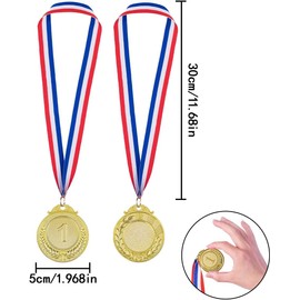 WEZCHUGHAOL Winner Medals,6 Pcs 2 Inch Gold Medals Silver Medals and Bronze Medals with Ribbon Necklace for Children Party,Birthday Present,Office Games and School Sport