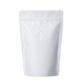 Pack of 50 White Kraft Paper Coffee Bags with Degassing Valve, Stand-up Coffee Pouches in Food Grade with Resealable Zipper Lock (8oz, 0.5lb, 50 Pieces)