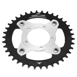 Electric Bike Chainring, 104 BCD Electric Bike Chainring and Adapter Aluminum Alloy 38T Chainring Conversion Kit for Bafang Central Drive Motor (Black)