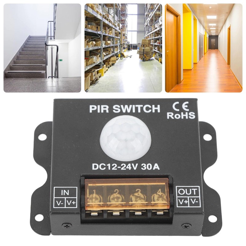 Brrnoo DC 12V 24V 30A PIR Sensor Switch Panel Light