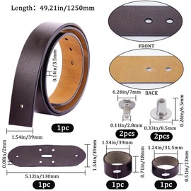GORGECRAFT 49 Inch Cowhide Belt Strap Replacement 1-1/2"(38mm) Wide Genuine Leather Western Men's Waist Belt Strap Accessories Without Buckle with Iron Screws for Casual Jeans Dress Coconut Brown