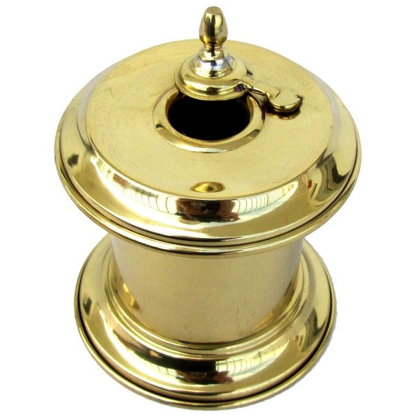 TG,LLC Treasure Gurus Solid Brass Captain's Writing Pen Inkwell with