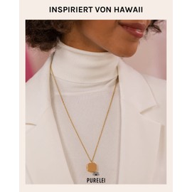 Purelei® Elegance Medaillon Kette (Gold), Damen Halskette aus langlebigem Edelstahl, Wasserfester Schmuck mit Anhänger, 50-55 cm Länge verstellbar