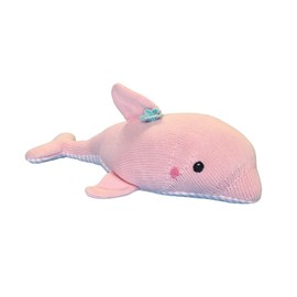 Zubels Baby Girls’ Dolly The Dolphin Plush Doll Toy, All-Natural Fibers, Eco-Friendly, 7-Inch Rattle