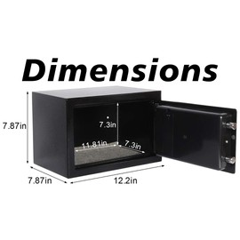 Electronic Safe with Digital Keypad, Program your own 3 to 8 Digit Pin, Includes 2 Emergency Keys and Mounting Bolts, Battery Operated Lock Box - EX ELECTRONIX EXPRESS