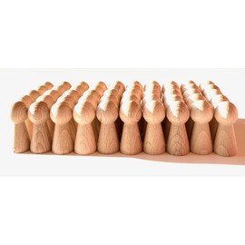 DIY Wooden Figures for Painting and Crafts, Unpainted Wooden Toy Figures, Figure Cones / Wooden Cones for Decoration, Wedding, Board Games etc. Made in Germany. (50 Shala Cones 19/40 mm)