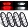Partswcgg 4Pcs 6" Oval Red Stop Turn Tail Lights to