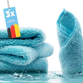 HELOME Microfibre Super Suction Cloth / Dust Cloth in Pack of 3 / Set - Efficient, Chemical-Free Cleaning with Super Absorbency - 3 Pack of Suction Cloths - Dust Magnet