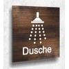 Türschild Dusche Holz optik Eiche Dunkel Damen Herren Holz UV