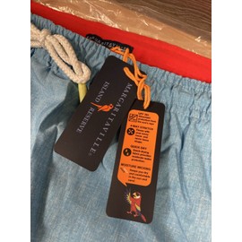 Margaritaville Men’s Swim Trunks Beach Shorts Hibiscus Print Size XL Blue New