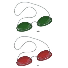 Art of Sun By Beauty & Legwear Store Solarium Safety Glasses UV Glasses with Elastic Strap 1 x Green + 1 x Red