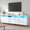 Loomie 6 Drawers Double Dresser with Power Outlet & LED