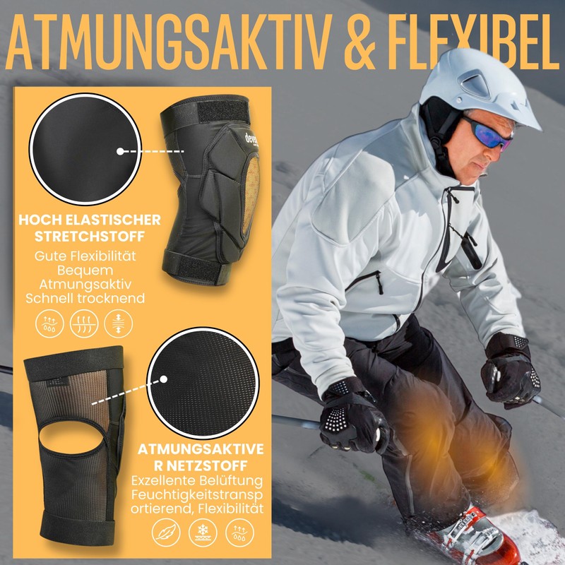 devembr Protective Knee Pads for Snowboard, Skate, Ski - Designed