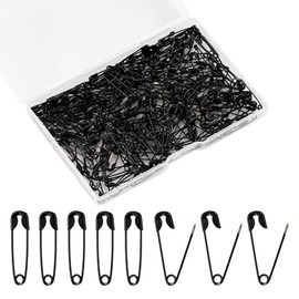 200 Pcs 19mm Mini Safety Pins Bulk Rust-Resistant for Clothes Sewing Arts Craft Costume Handicrafts Jewelry Making (Black)