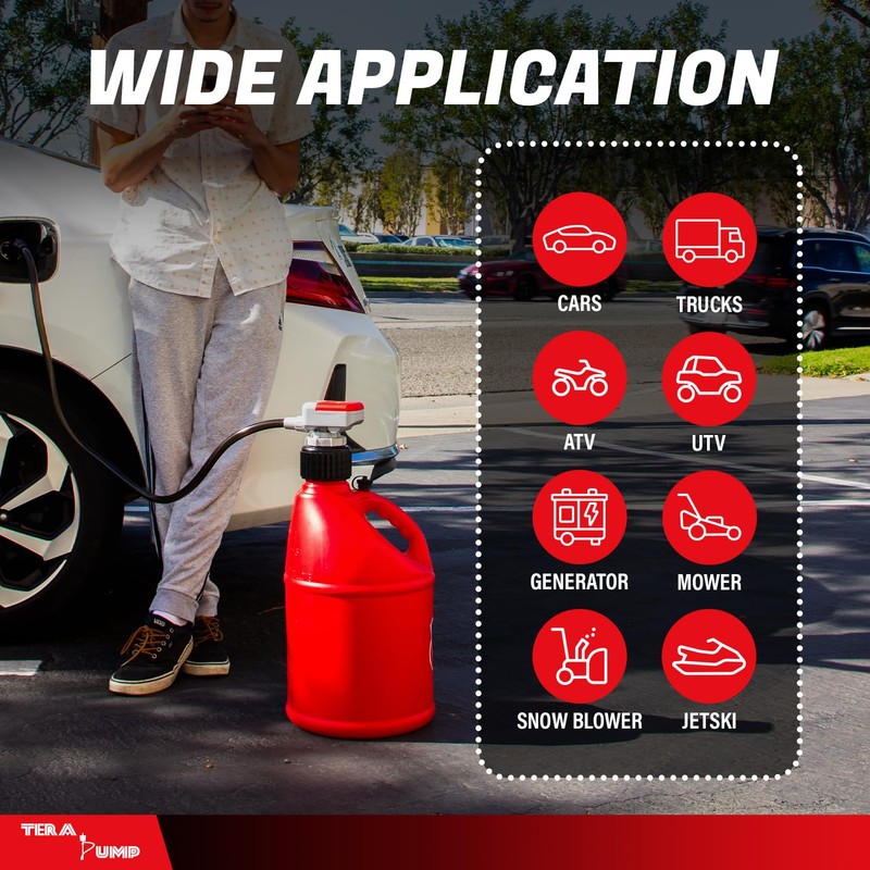 TERA PUMP 2nd Gen. Auto-Stop Gas Cap Fuel Transfer Pump