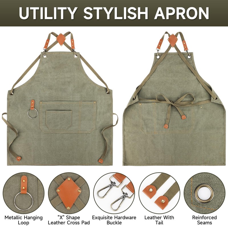 SAN LIKE Woodworking Apron for Men Chef Aprons for Men