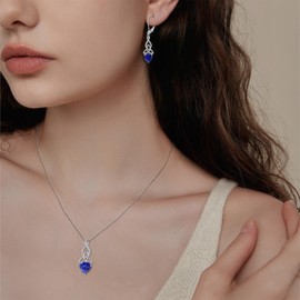 Inpasne Infinity Celtic Knot Necklace for Women 925 Sterling Silver Irish Necklace Tanzanite December Birthstone Pendant Jewelry Gifts for Her