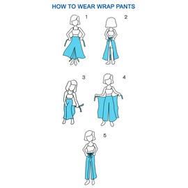 B BANGKOK PANTS Women's Boho Palazzo Pants Wide Leg Yoga Hippie Wrap Pants Tie Up Waist (One Size, Bohoelephant Navy)