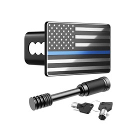 KINIDAS - Cubierta de enganche de remolque de metal con bandera americana pesada para receptores de 2 pulgadas, cubiertas de enganche de remolque de 2 pulgadas para accesorios de camiones con bloqueo