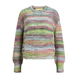 JJXX Women's Jxsimone Space Dye Crew Neck Knit Noos Pullover, Limeade/Stripes:/6 Multi Space Dye
