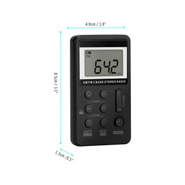 Portable AM/FM Radio, Digital Pocket Mini Stereo Radio with with LCD Display Lanyard and Earphone, USB Charging with 31 Level Volume Control for Sports Running Walking Climbing Travel (Black)