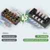 KERWINN Dual Row 8 Position Screw Terminal Block, 25A Covered