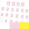 24PCS Short False Nails with Glue Stickers, Full Cover Acrylic
