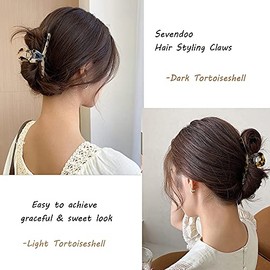 Pinza para el pelo francés, diseño de carey de tortuga con pinzas para el pelo, tamaño mediano, resina, accesorios de moda para mujeres y niñas, paquete de 2 con caja de regalo (carey de tortuga)