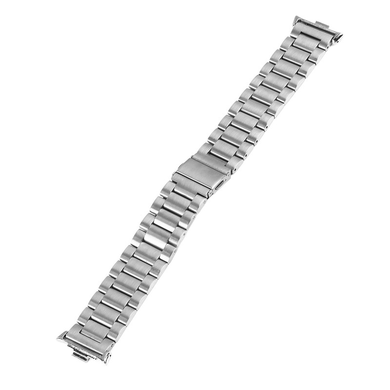 Smartwatch Strap Double Snap 3 Beaded Stainless Steel Replacement Wristband