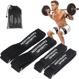 Adjustable Occlusion Bands, 4 Pack (2 Bicep Bands, 2 Leg Bands), Comfortable Fabric Velcro Bands for Blood Flow Restriction Training and Fast Growth