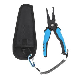 Outdoor Aluminum Alloy Lure Fishing Pliers Fish Controller Tong Set with Anti-slip Handle(FG-1044 blue)