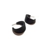 Black Matte Lucite Small Marilyn Hoop Earrings 1 Inch -