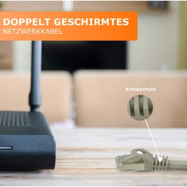 1aTTack.de 10m - grau - 1 Stück CAT.7 Netzwerkkabel Patchkabel SFTP PIMF LSZH Gigabit Lan Kabel 10Gb s cat7 Rohkabel mitRJ45 Stecker Cat6a kompatibel zu CAT5 CAT6 cat7 cat8