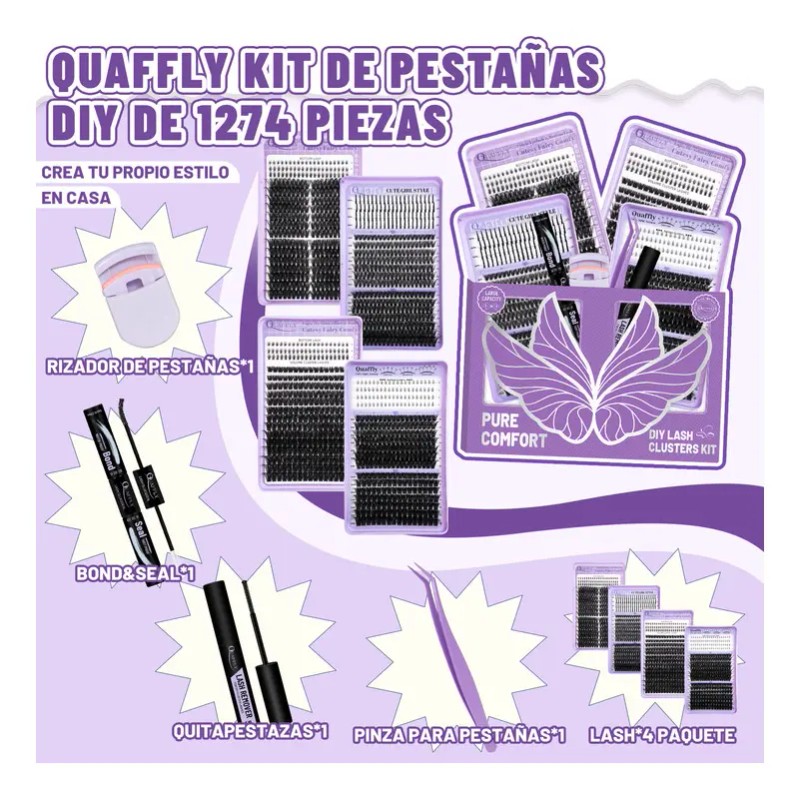 Kit De Extensiones De Pestañas De Alta Capacidad,1274 Pcs