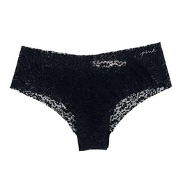 Victoria's Secret Pink Women's Lay Flat Lace Cheekster Panty Black Small