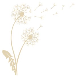 GRAZDesign Wandtattoo Pusteblume Blumen Wandaufkleber für Kinderzimmer Schlafzimmer Wohnzimmer Löwenzahn Pflanzen - 41x40cm / beige