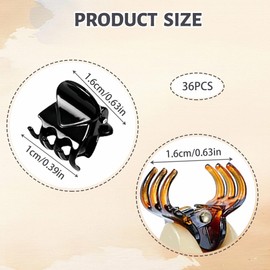 Aucuu 36PCS Mini Hair Clips, Claw Clips, Plastic Mini Hair Claws, Non Slip Hair Claw Clips Clamps for Girls and Women, H-air Accessories Suitable for Kids and Adult Hairstyles (Brown)