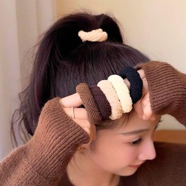 KAMIHO ヘアゴム 跡がつかない かみどめ おしゃれ ヘアアクセサリー 髪ゴム 大人向け 韓国 5個セット Bタイプ 彩色カラー2