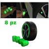 Tapon Luminoso Para Valvula De Llanta Fluorescente 8pz