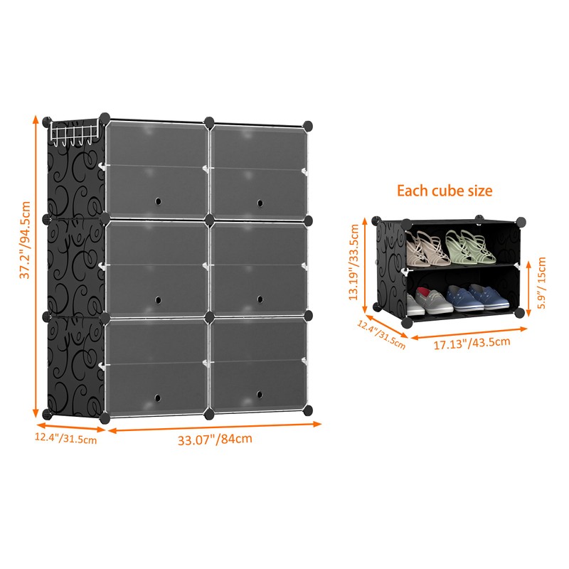 HOMIDEC Shoe Rack Organizer, 6 Tier Storage Cabinet 24 Pair