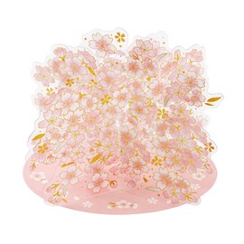 Sanrio JSC 16-5 718475 Message Card, Spring, Transparent Material Cherry Blossoms