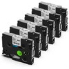 6X Upwinning Aze Label Tape 12mm Compatible with Brother P