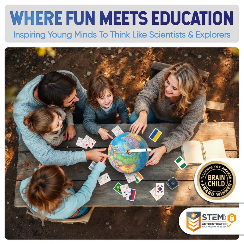 SMART WALLABY 9" Illuminated Educational Kids World Globe + STEM
