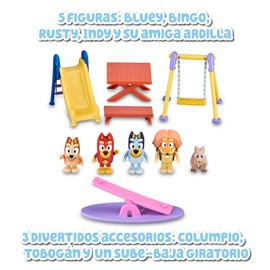 Bluey - Playset, Playset with 5 Series Character Figures and Park Accessories, Swing, Slide, Rocker and Picnic Table, Boys and Girls + 3 Years, Famous (BLY51000)