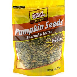 Good Sense Shelled Pumpkin Seeds (Pepitas), Roasted and Salted, 6 Ounces (6OZ Bag)