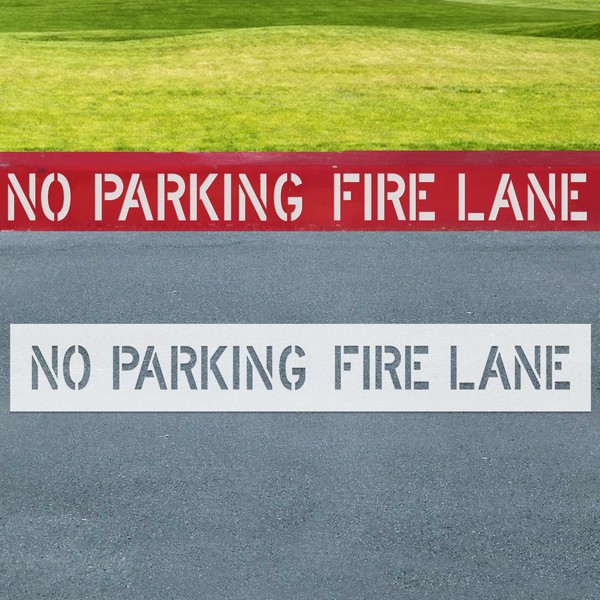 12x98 Inch No Parking Fire Lane Stencil – 12" Letter