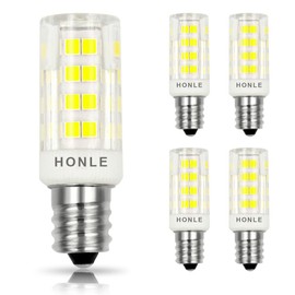Honle E12 LED Light Bulbs 3W Equivalent 30W Halogen Bulb Daylight White 6000K T3 T4 Edison Screw Candle Base Mini Non-Dimmable AC110-120V for Ceiling Fan Chandelier Indoor Decorative Lighting 4 Pack